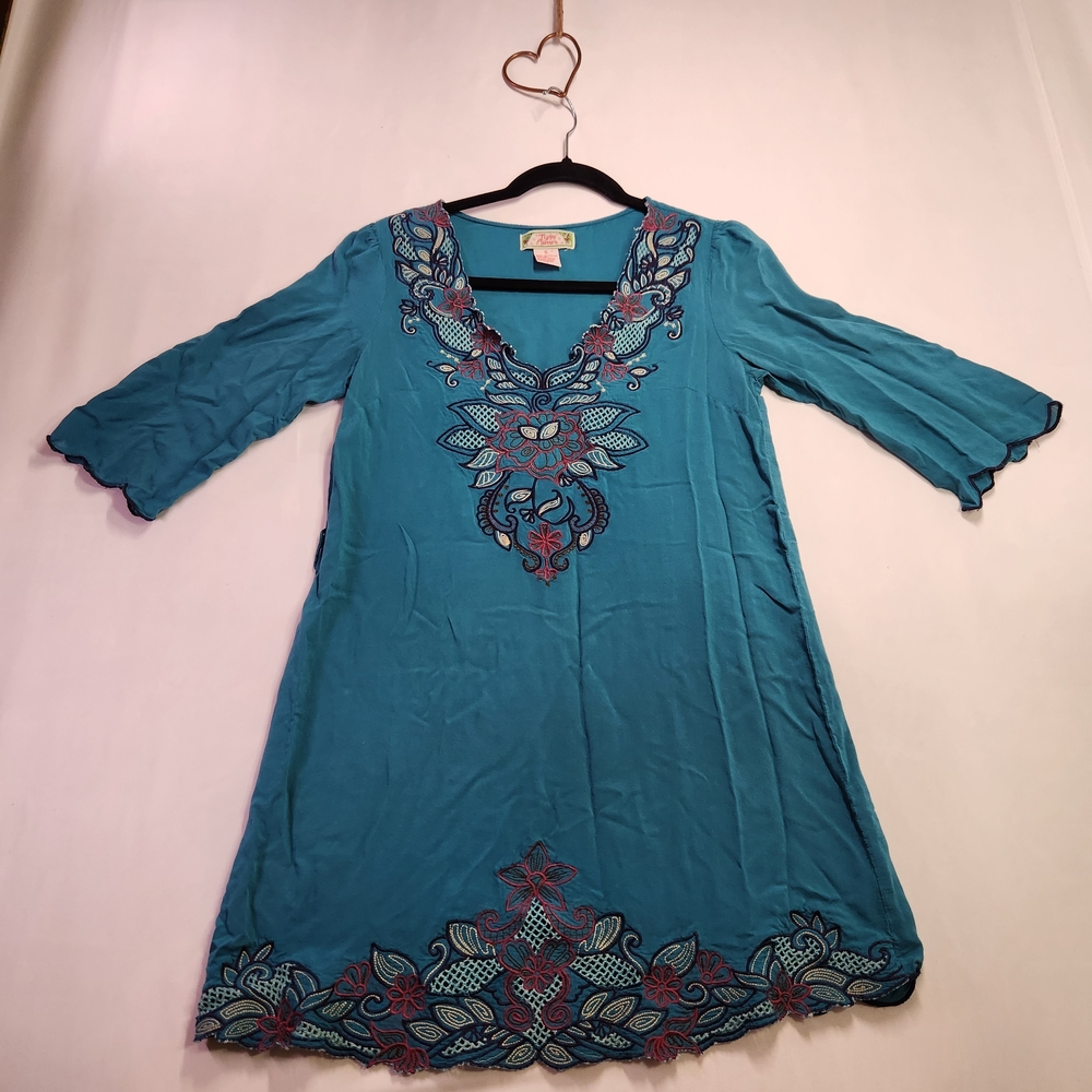 ⭐ Flying Tomato Embroidered Boho-Style Tunic or Mini Dress – Size S